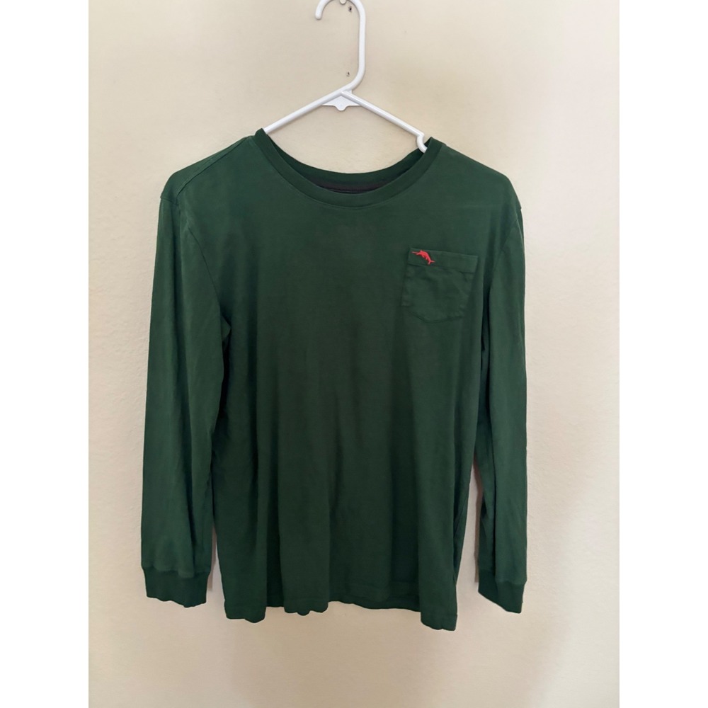 Tommy Bahama Boys XXL 18 Long Sleeve Pocket T-Shirt Green Cotton 
A1154